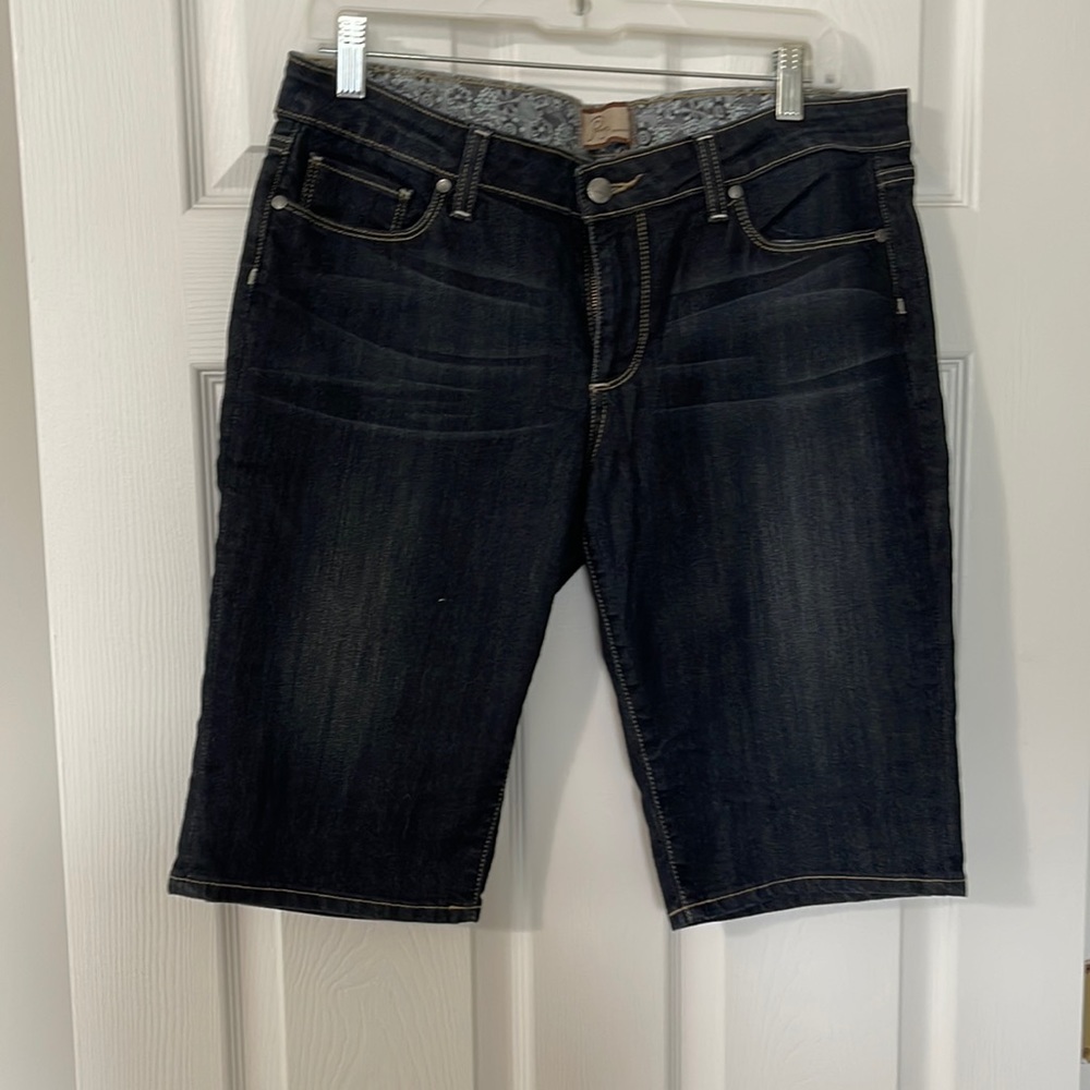 Dark wash Paige denim Bermuda shorts. Like new. Never worn